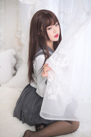 [코스프레 포토] 귀여운 미스백예리-검은 실크 제복을 입은 소녀