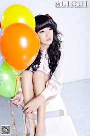 [丽 柜 LiGui] Người mẫu Si Qi "Balloon Girl with Silk Feet" Chân ngọc và Chân ngọc