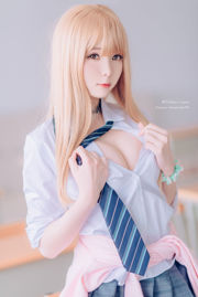 [Net Red COSER Photo] Seragam Weibo Girl Paper Cream Moon Shimo-Blonde