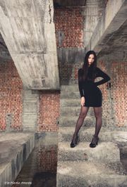 [Tajwańska modelka] Jenny „Black Silk Outside Shooting”